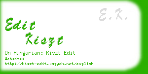 edit kiszt business card